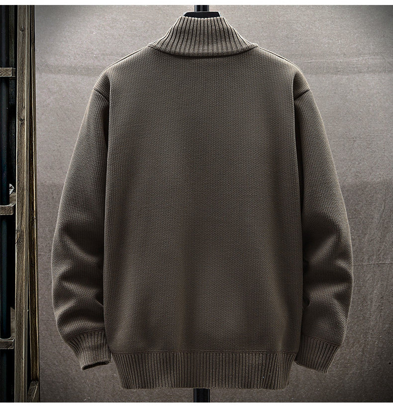 Mens Sweater Cardigan Full Zip Knitted Long Sleeve Sweaters Men Workout