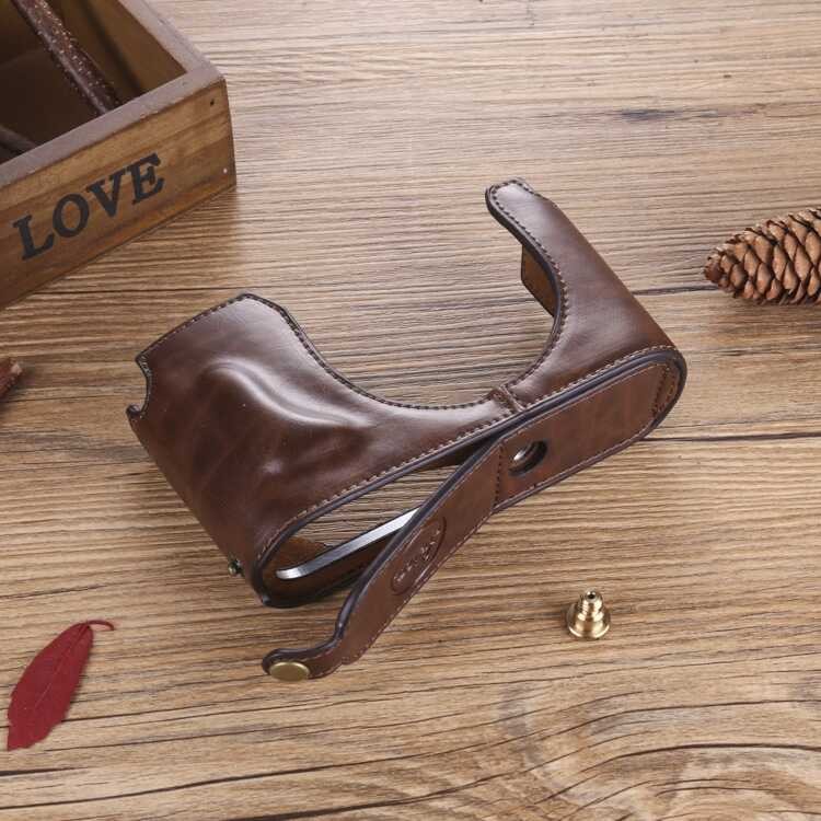 Genuine Leather Camera Bag For Leica Q2 Q QP Typ116 Bottom Opening