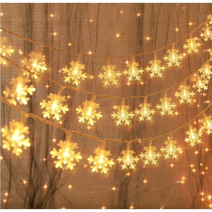 LED Battery Snowflake String Lights Fairy Lights for Indoor Outdoor ...