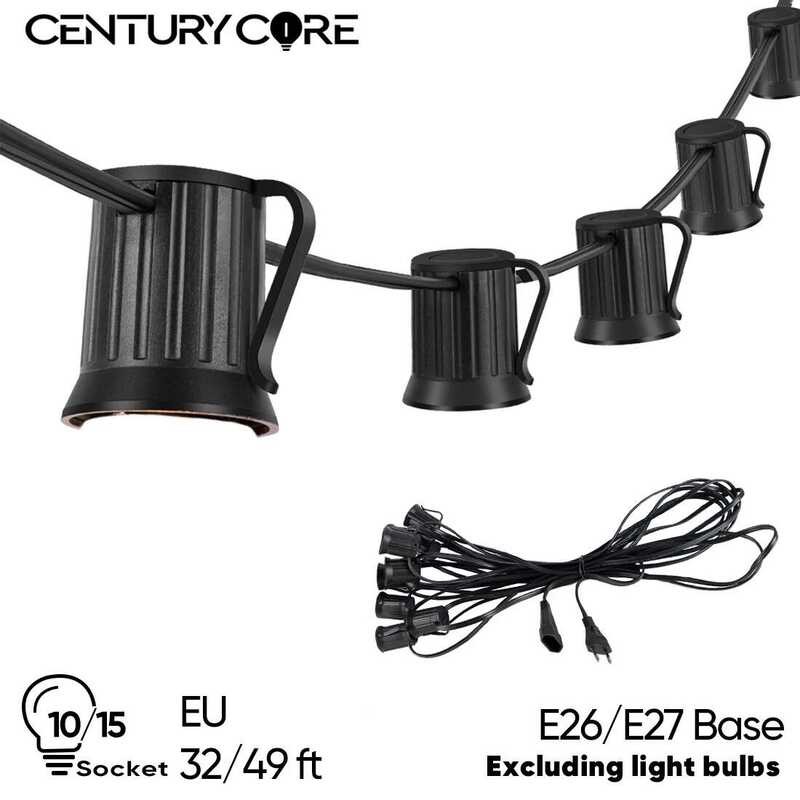 A A E27 Strand E26 Outdoor Cable String Wire 220V EU PLUG Wedding ...