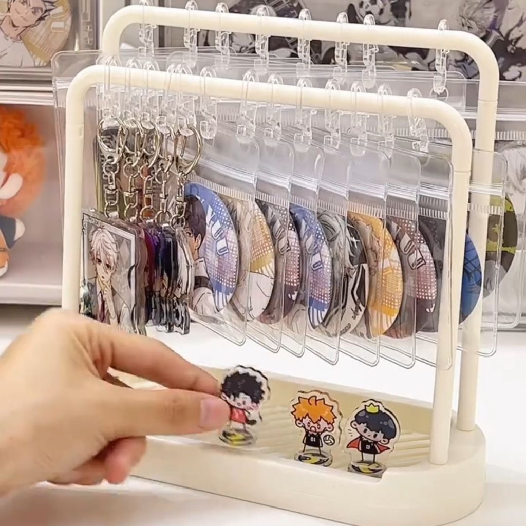 Badge Storage Rack Display Stand Tray Cover Anime Badge Holder Pin ...