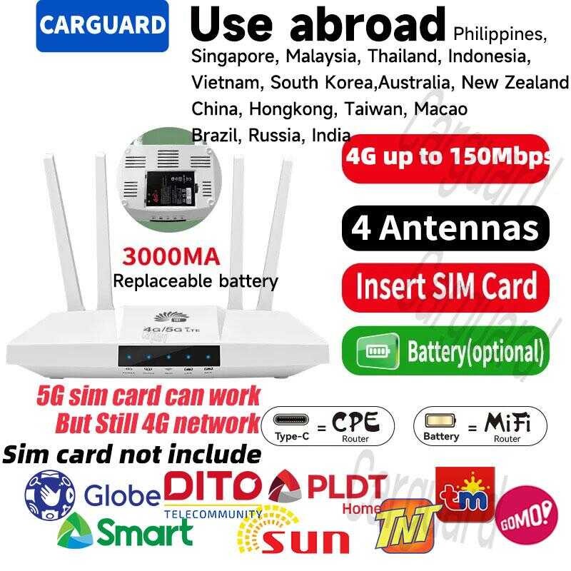 4G LTE CPE Portable Router With 4 Signal Antenna, 3000Mah Replaceable ...