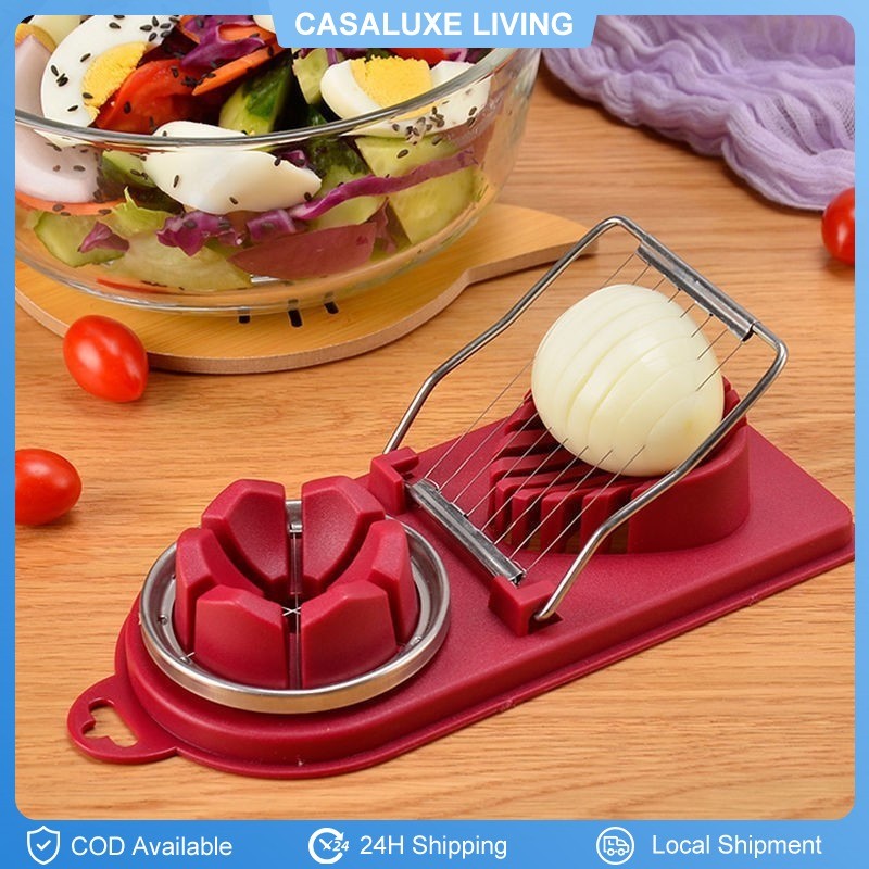 Multi-Function Egg Cutter Stainless Steel Egg Slicer Two-in-One Cutter ...
