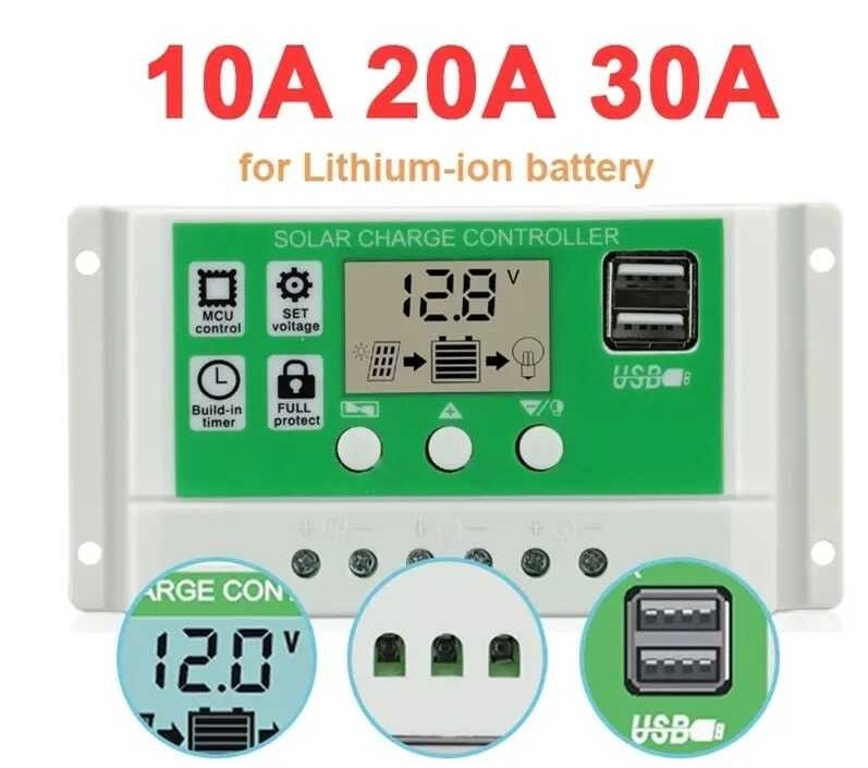 2025 10A 20A 30A PWM Charge 12V 24V Automatic Solar Cells Charging ...