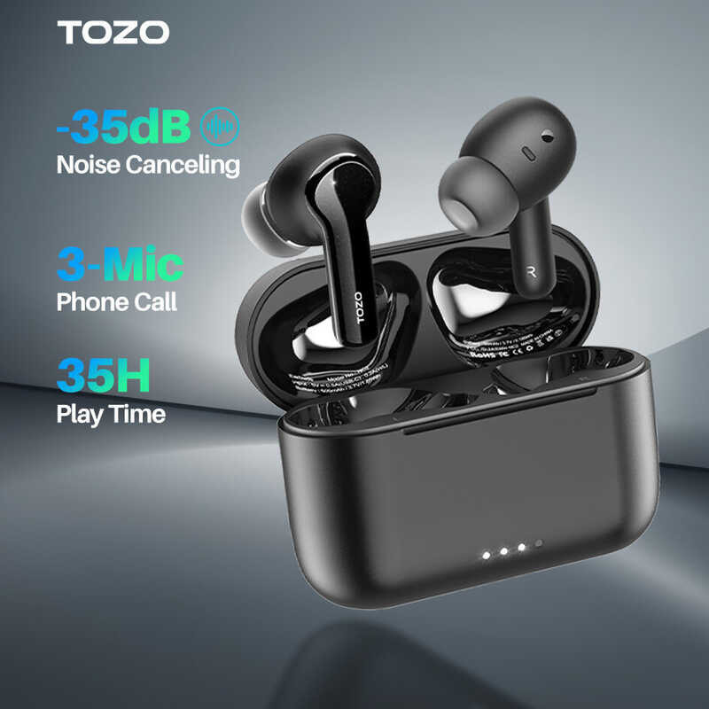 Wireless TOZO Nc2 Earbuds Hybrid Active Noise Cancelling, Bluetooth 5.2 ...