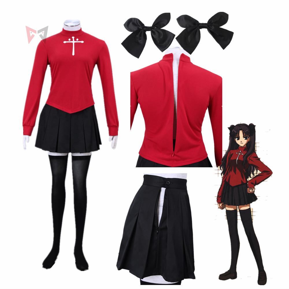 § Anime Fate Stay Night Tohsaka Rin Cosplay Costume For Kids Children ...