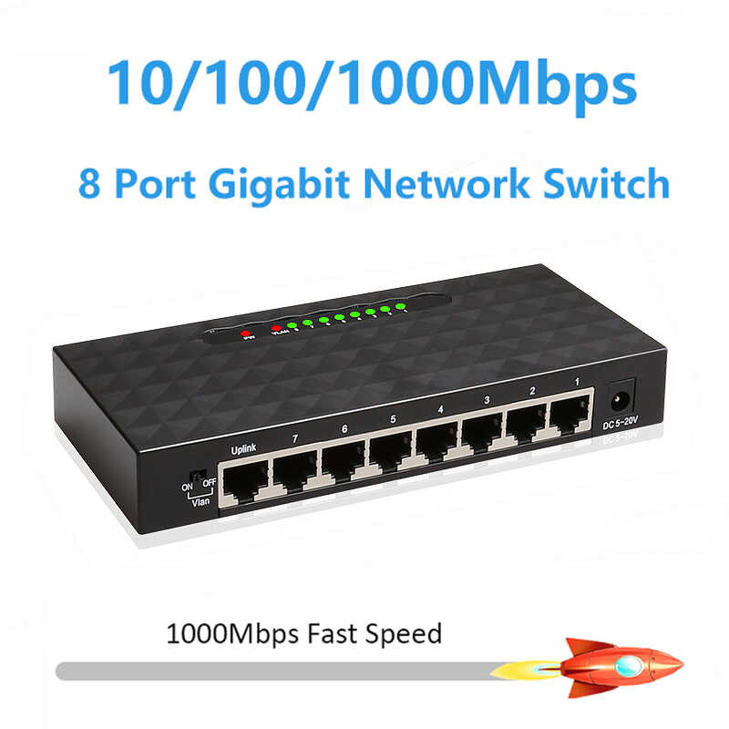 Network Gigabit / Switch 100/ 1000Mbps 8 5 Port 10 Smart