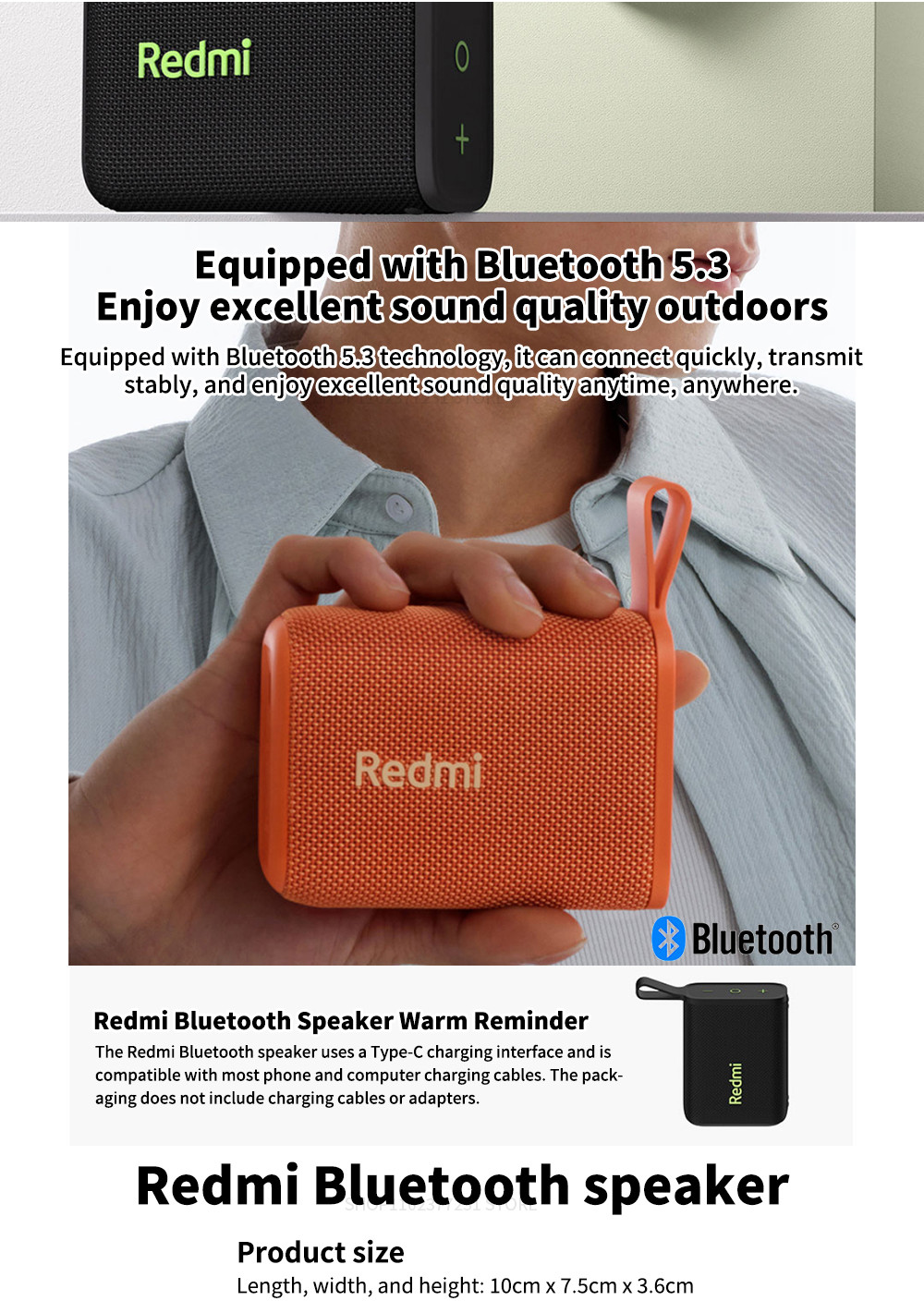 Xiaomi Redmi Portable Bluetooth Speaker Outdoor IP67 Stereo Powerful ...