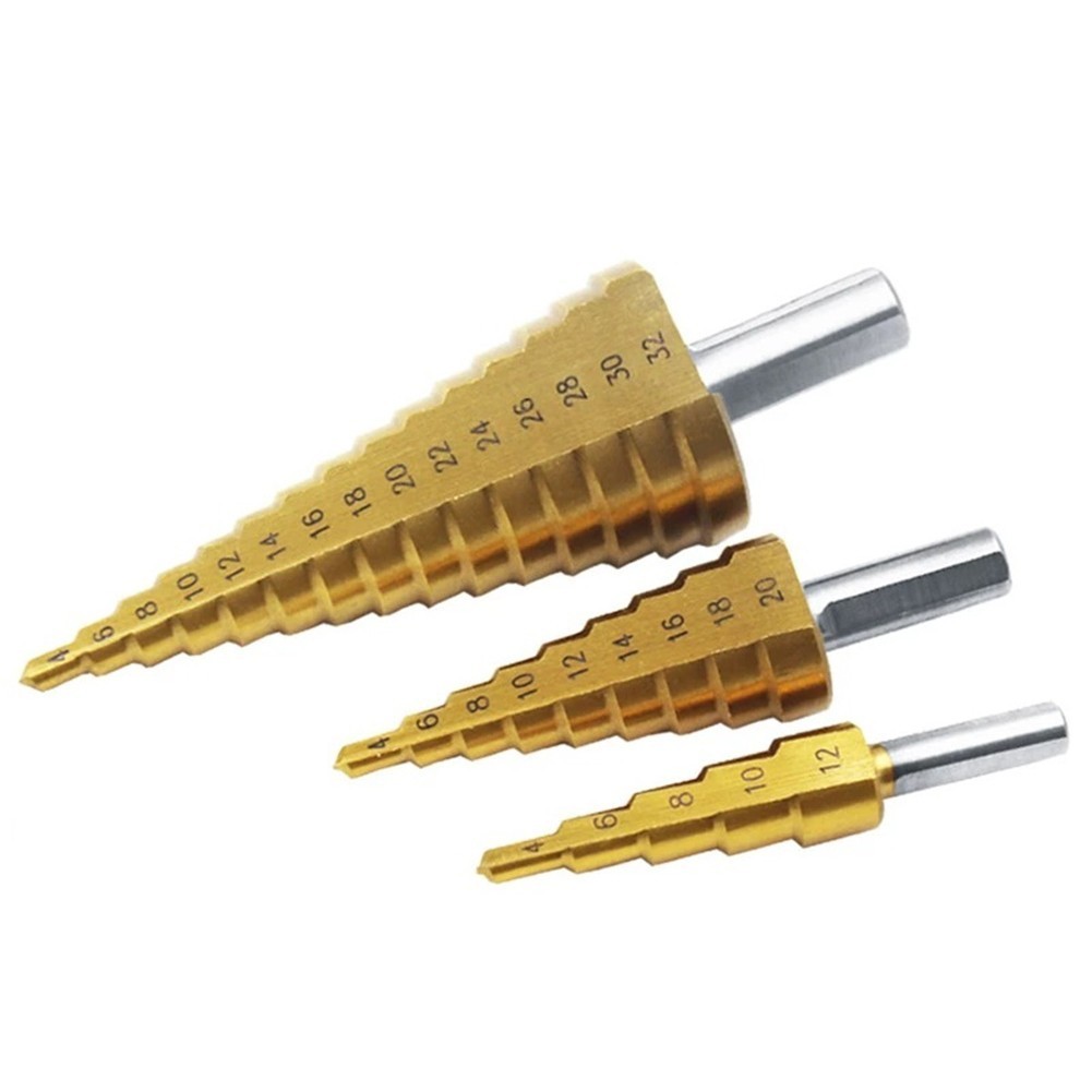 [WOES] HSS Steel Step Cone Titanium Coated Metal Drill Bit Hole Cutter