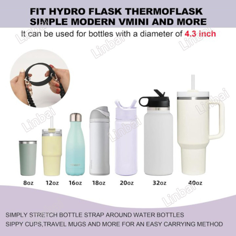 LINBAI Flask Water Bottle Strap with sakura design for Star-bucks/O ...