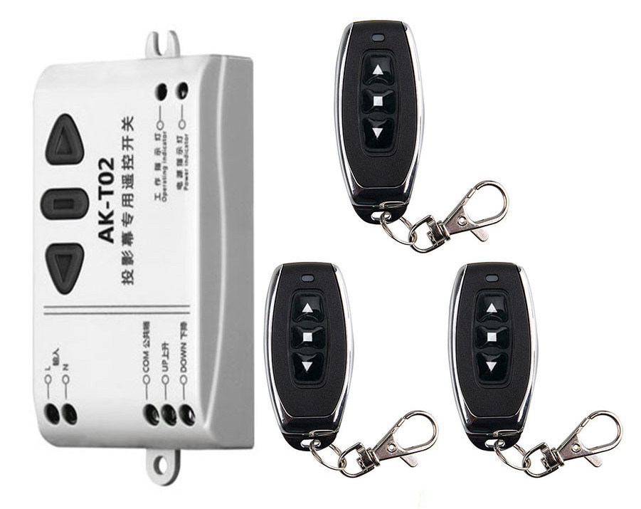 Ak-T02 AC 220V Wireless Remote Control Switch UP Down Stop Tubular ...