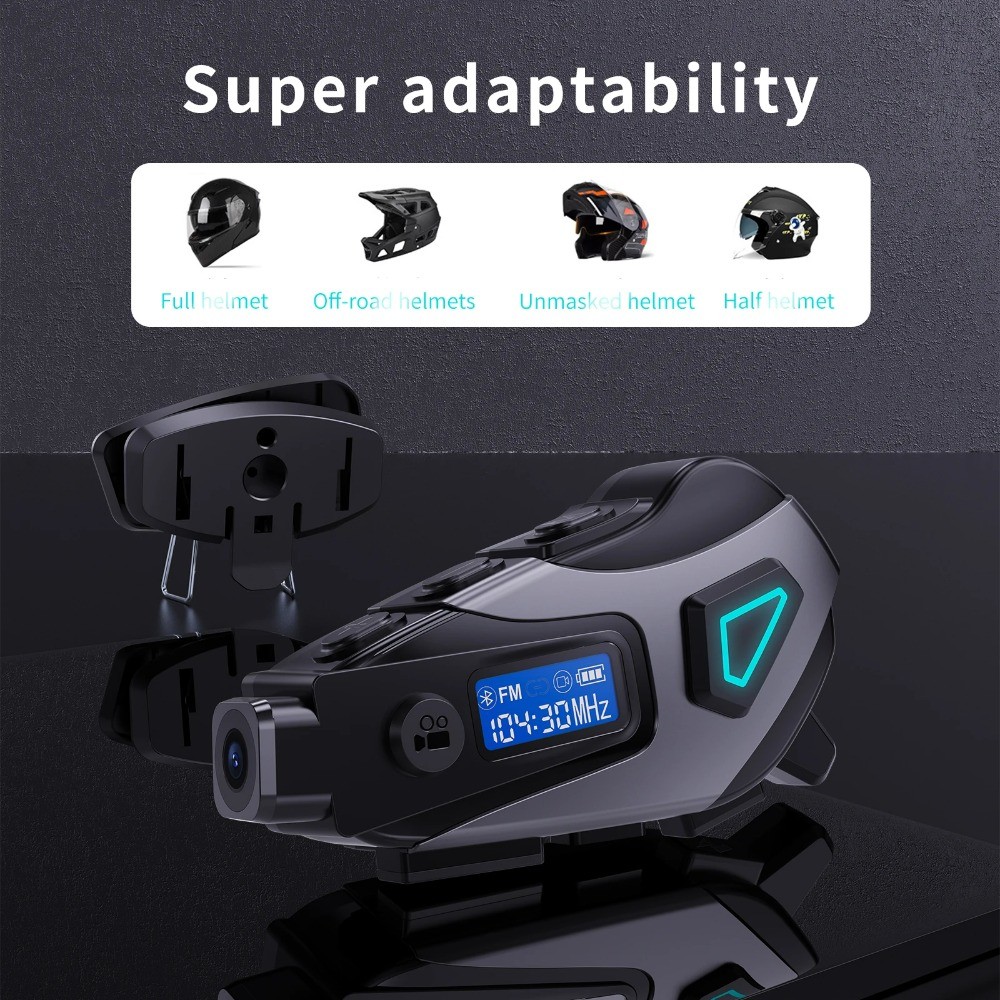 CLEC 1080P HD Video Dashcam Wide-angle Lens FM+Bluetooth Motorcycle ...