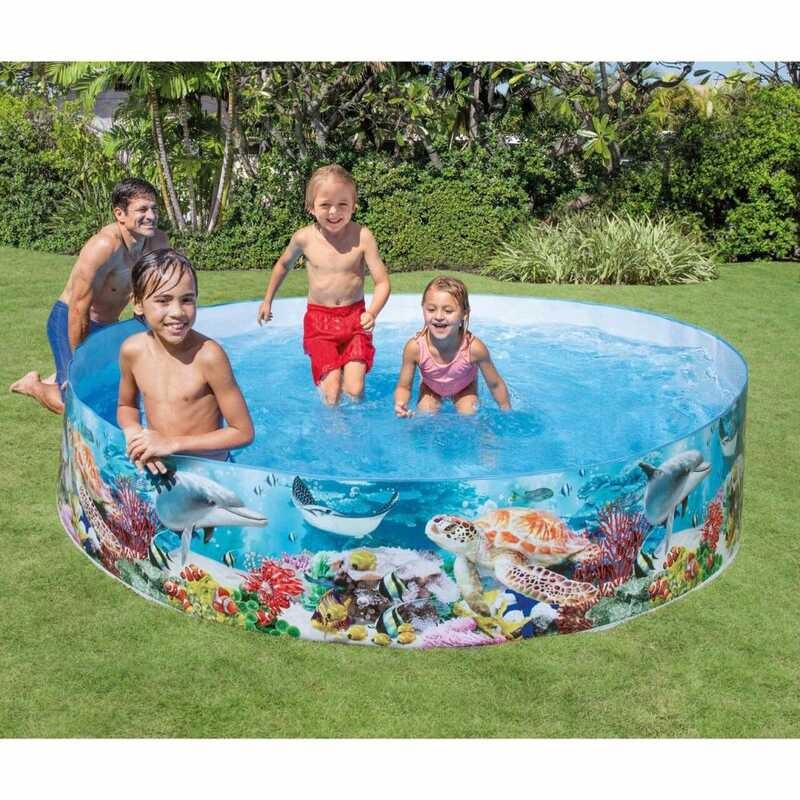 Intex Deep Sea Blue Coral Reef Snap Set Kiddie Big Swimming Pool B07 ...