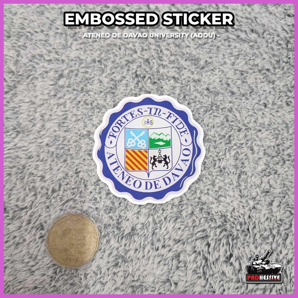 ADDU Ateneo De Davao University EMBOSSED STICKER PADHESSIVE | Shopee ...