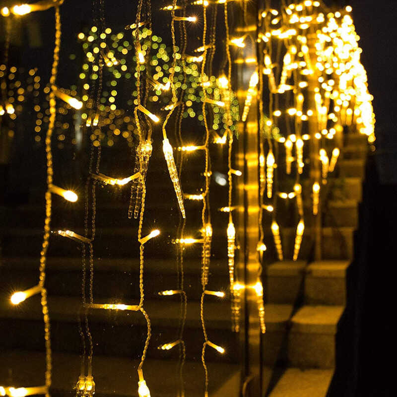 Waterfall Ice LED Strip Lights Ice Cone String Lights Christmas Room ...