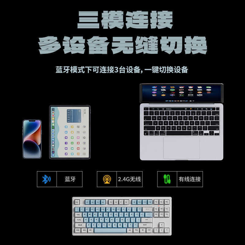 Forerunner Mt87/Mt108 Wireless Bluetooth Tri-Mode Mechanical Keyboard ...