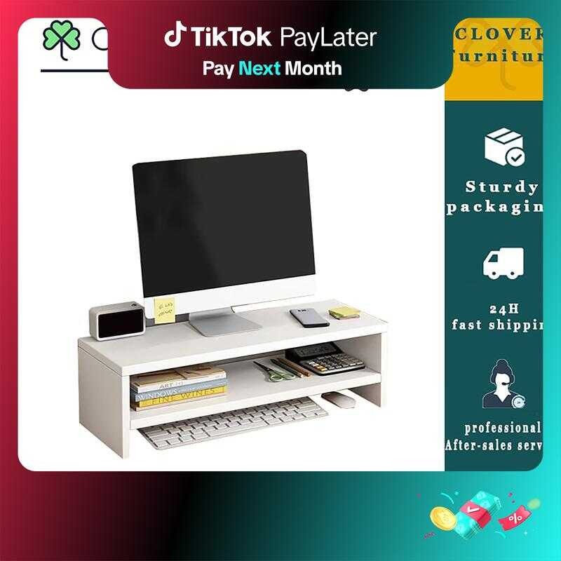 Clover Wooden Computer Monitor Screen Increased Holde Laptop Rack ...