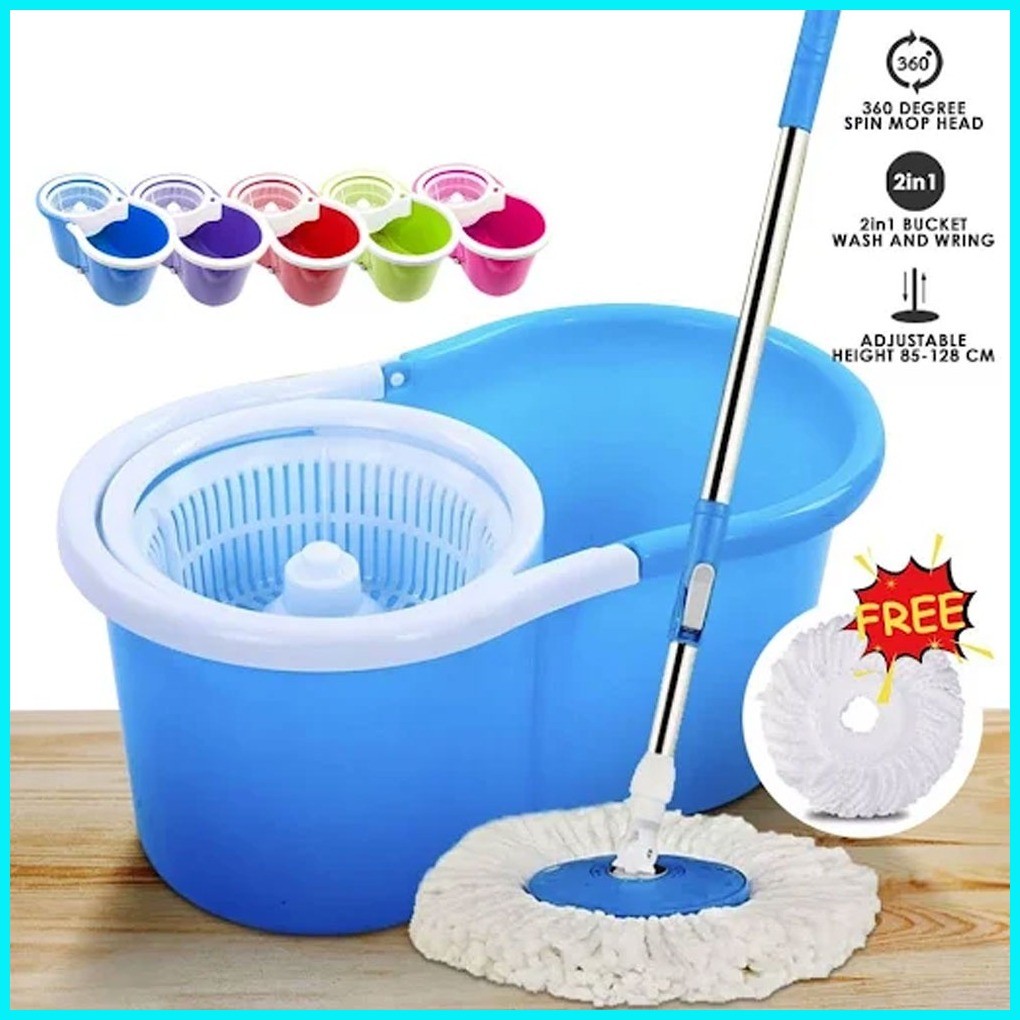 homeflixph Magic Spin Mop W/Bucket 1 Heads Rotating 360° | Shopee ...