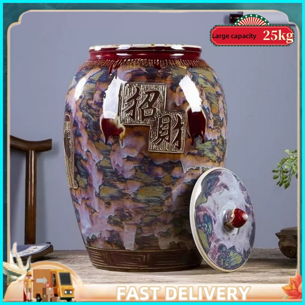 rice container 25kg storage rice jar ceramic lagyanan ng bigas 25 kilos ...