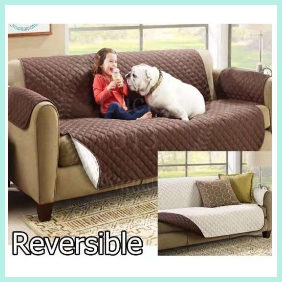 Set of 3 Couch Coat Reversible Washable Sofa Cover (Brown) | Shopee ...