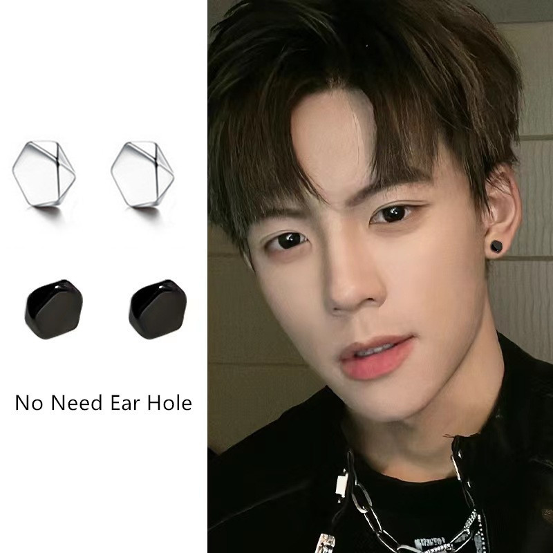 Punk Strong Ear Stud Clip Earrings for Men and Women