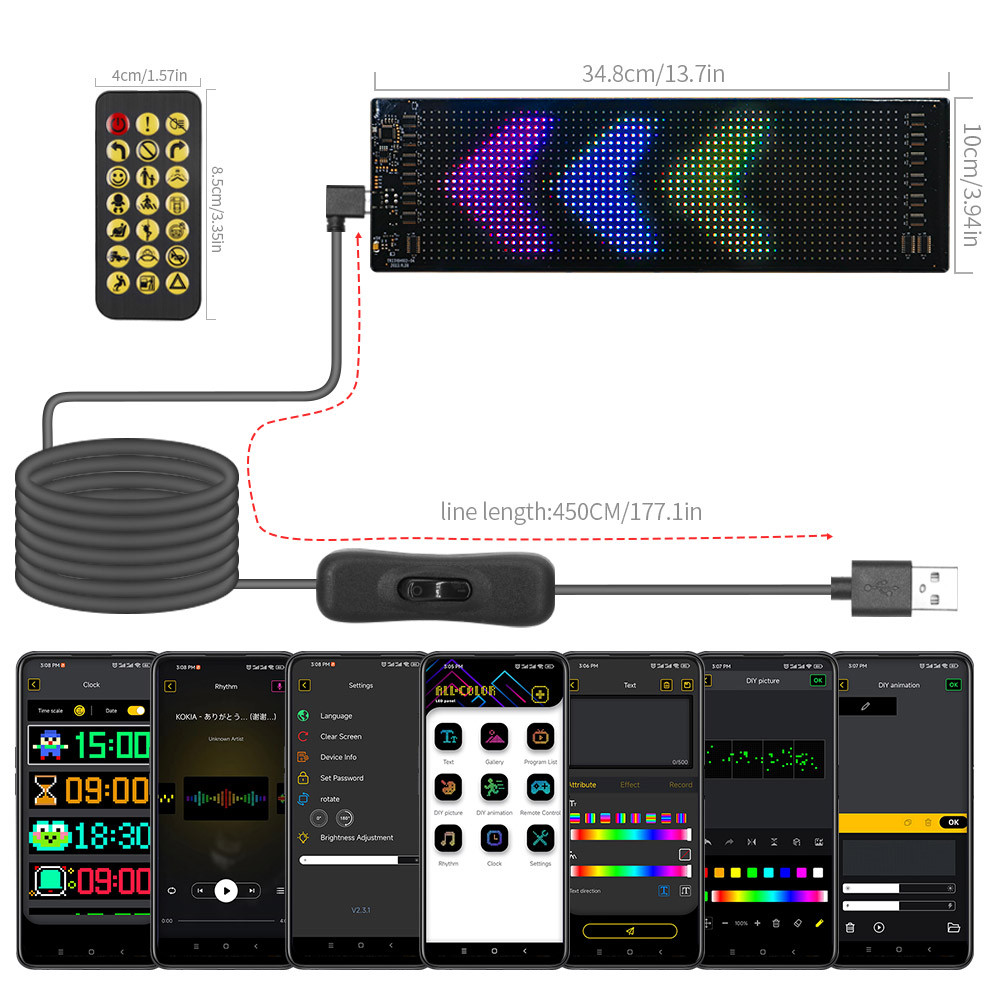 LED Matrix Pixel Panel ,USB 5V Flexible Addressable RGB Pattern ...