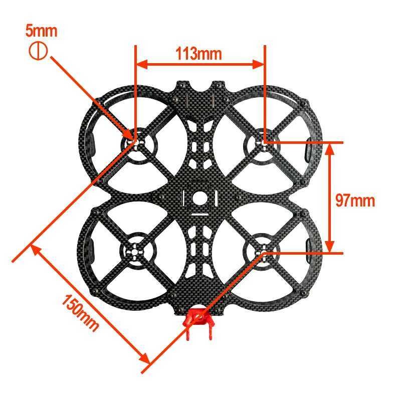 6E 3.5Inch 3 FPV Drone Frame 150Mm Wheelbase Carbon Fiber Micro ...