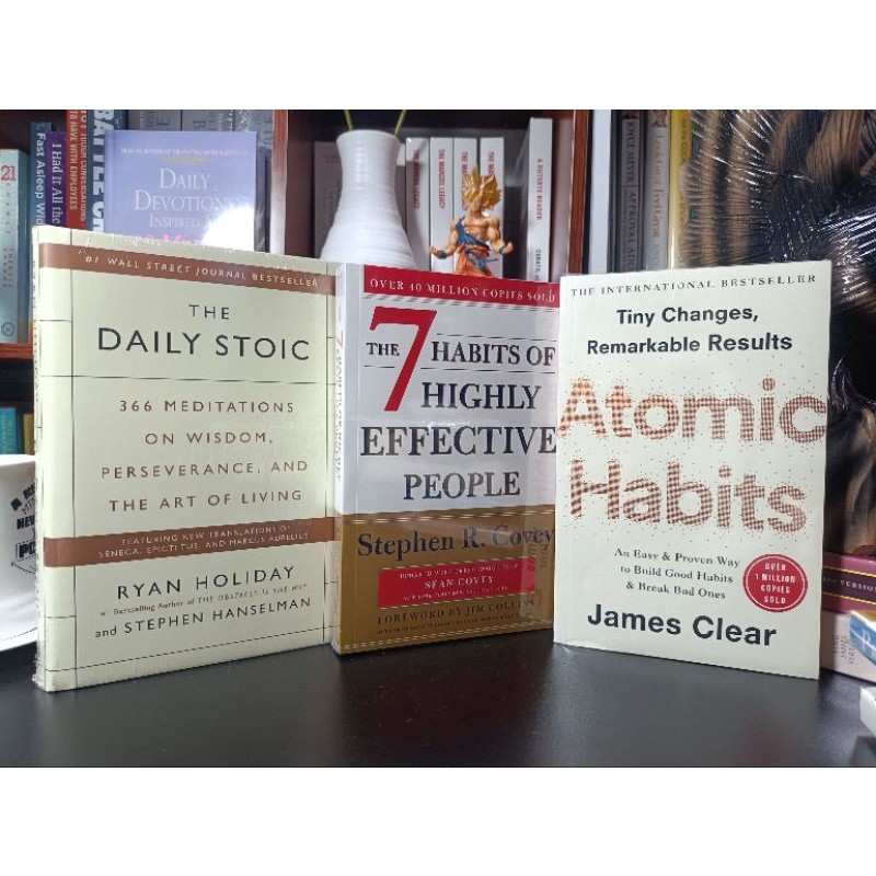 TRIO BUNDLE SALE! THE DAILY STOIC+ATOMIC HABITS+ 7 HABITS (BRANDNEW ...