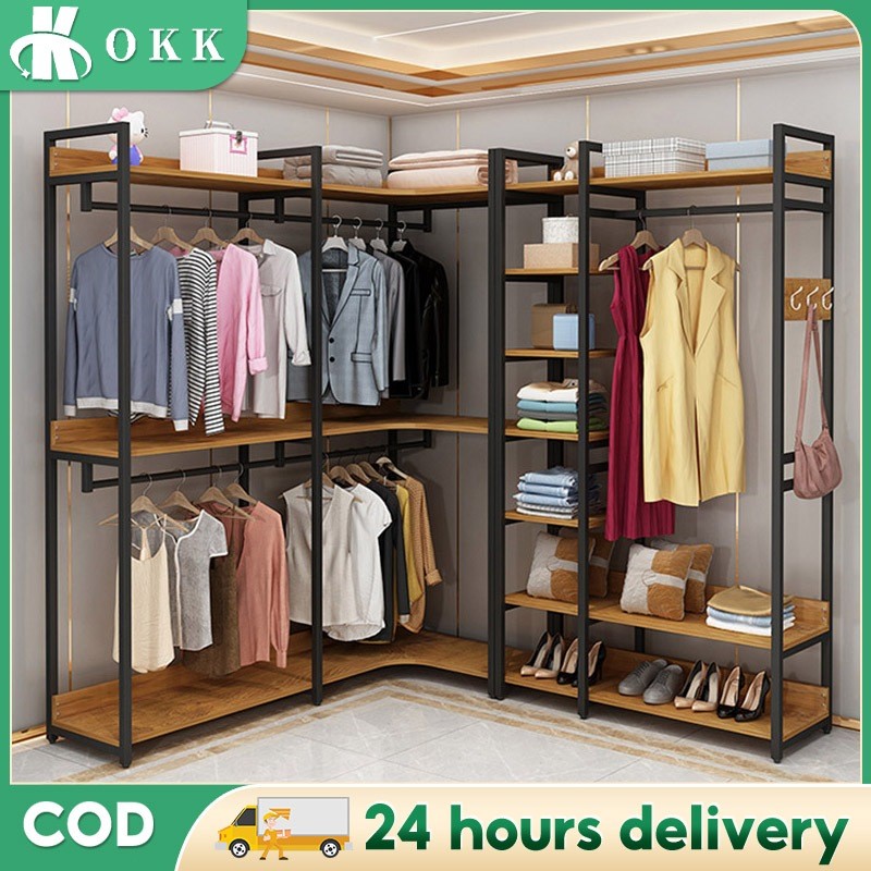 Clothes Rack Shelf Cabinet Standing Hanger | Shopee Philippines