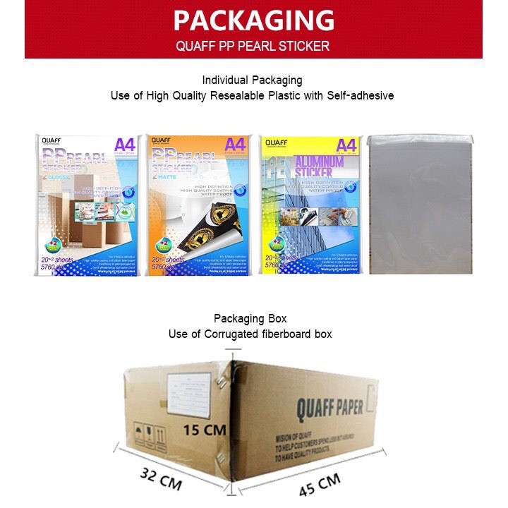 PP Pearl Sticker || Pet Aluminum Sticker Inkjet Sticker A4 Size (20 ...