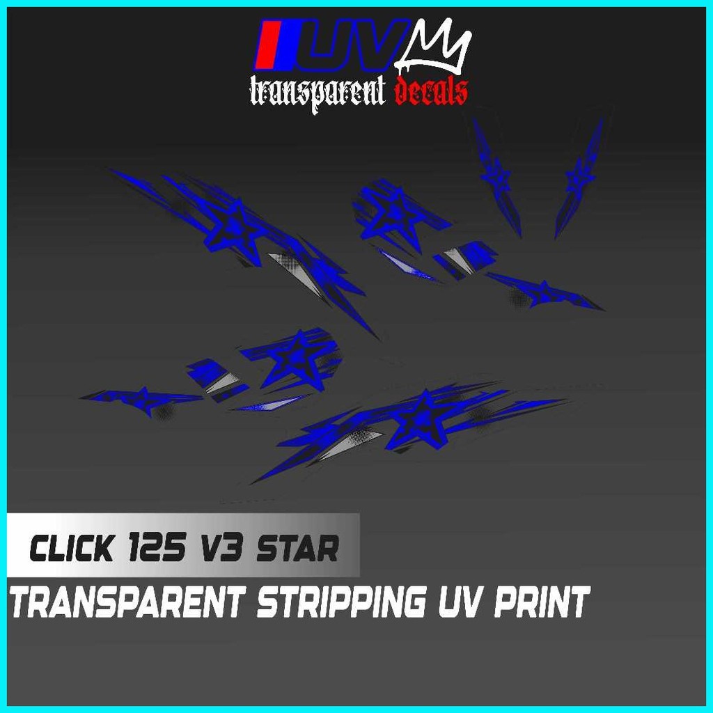 TRANSPARENT HONDA CLICK 125 V3 STAR DESIGN DECALS | Shopee Philippines