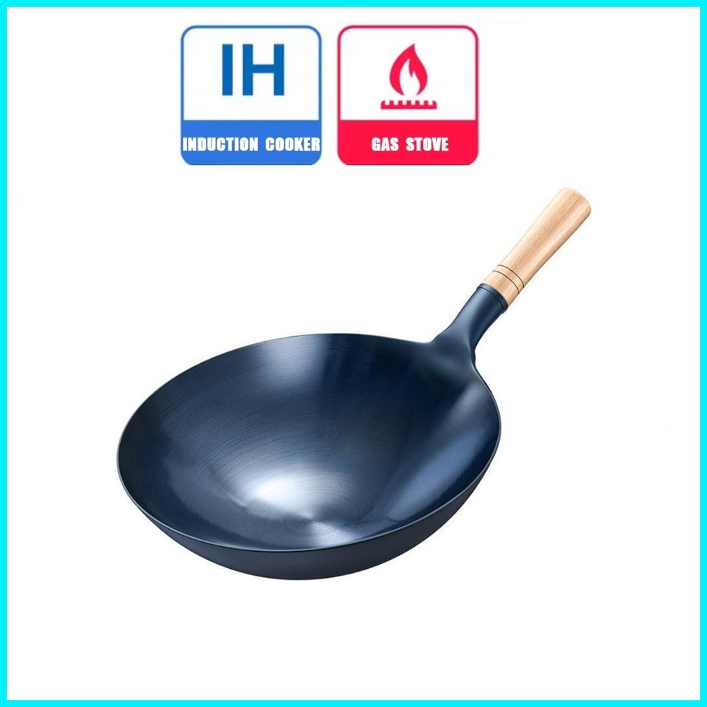 M1 Authentic Japanese Non Stick Wok Iron Pot Cookware Deep Frying Pan ...