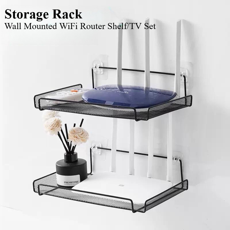Wall Mounted WiFi Router Shelf/TV Set-Top Storage Box Waterproof ...