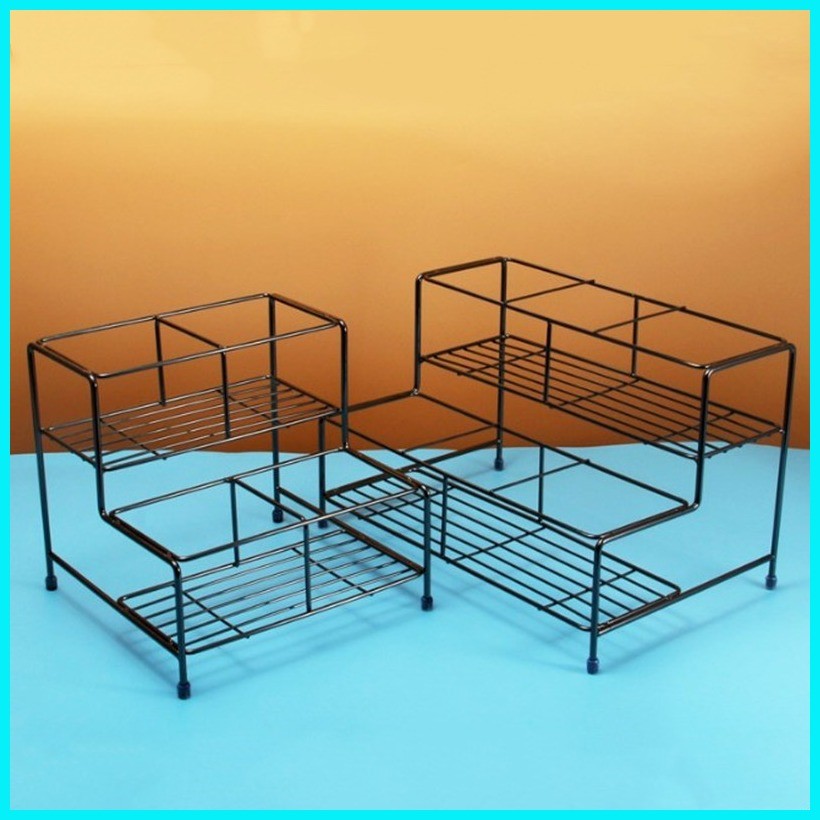 Syrup Rack 2 Tier Metal Seasoning Organizer Storage Rack Coffee Syrup ...