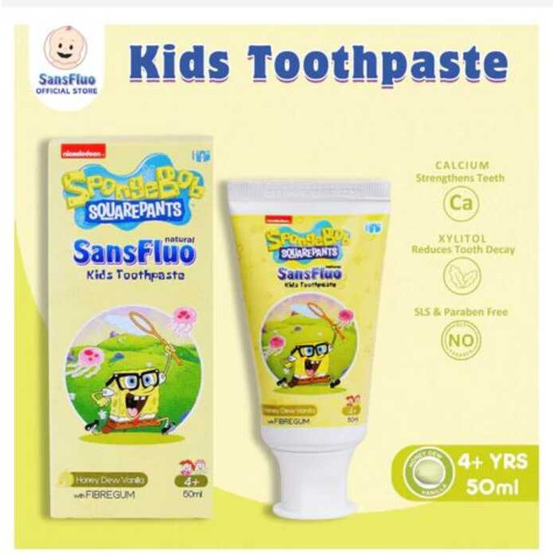 Sansfluo Natural Kids Toothpaste Honey Dew Vanilla 50Ml 3 | Shopee ...
