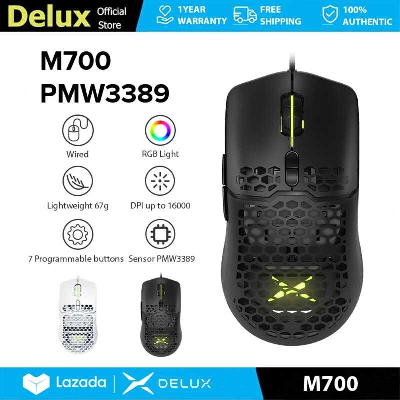 M700 Pmw3389 De RGB Wired Gaming Mouse MAX 16000 DPI 7 Programmable ...