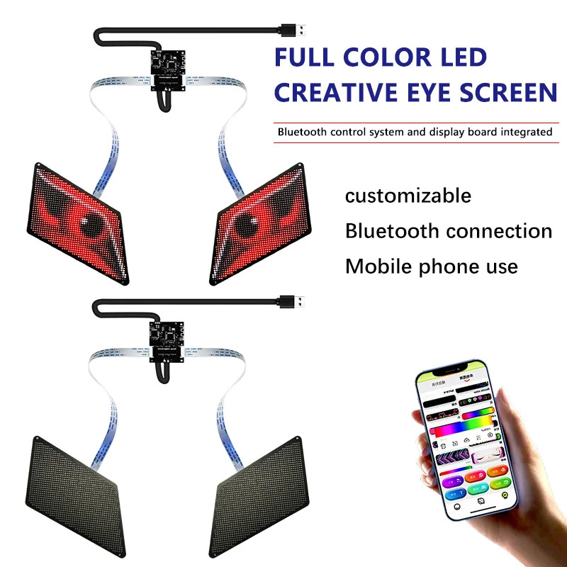 USB 5V Smart APP Programmable LED Eye Display Screen Panel RGB Color ...