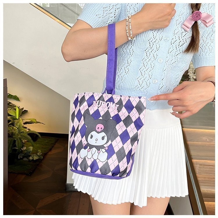 Sanrio Hello Kitty Kuromi Cinnamoroll Handbag Canvas Shoulder Bag Girl 