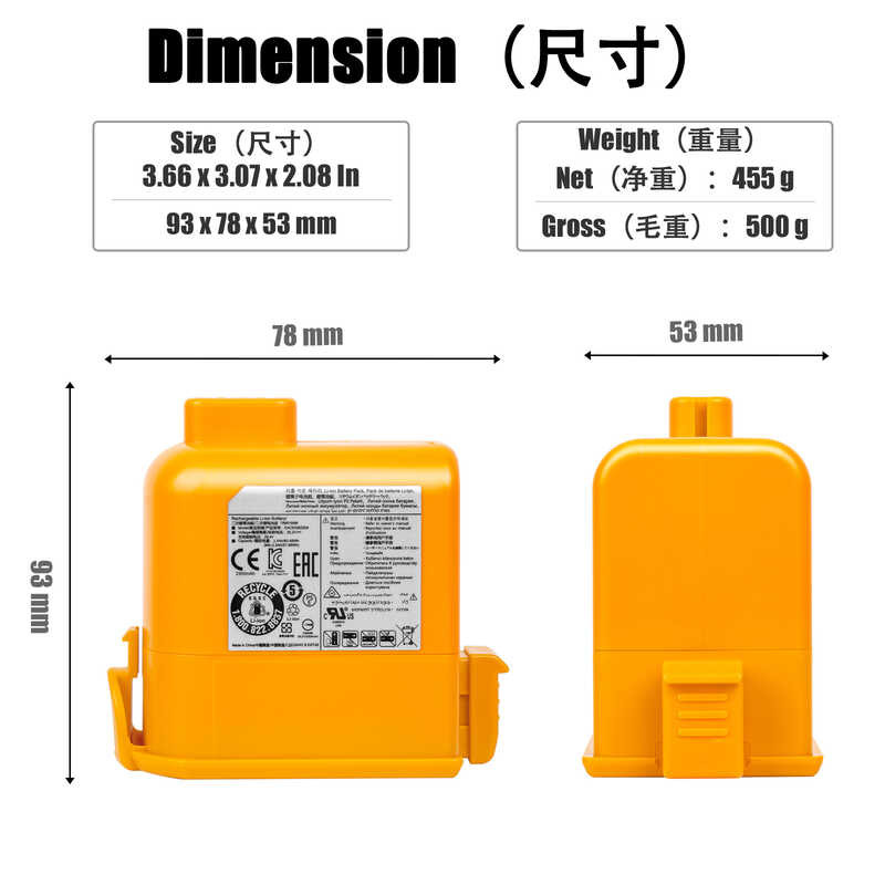 Large 2300mah Capacity Dust Collector Battery For Lg Cord Zero A9 A9n