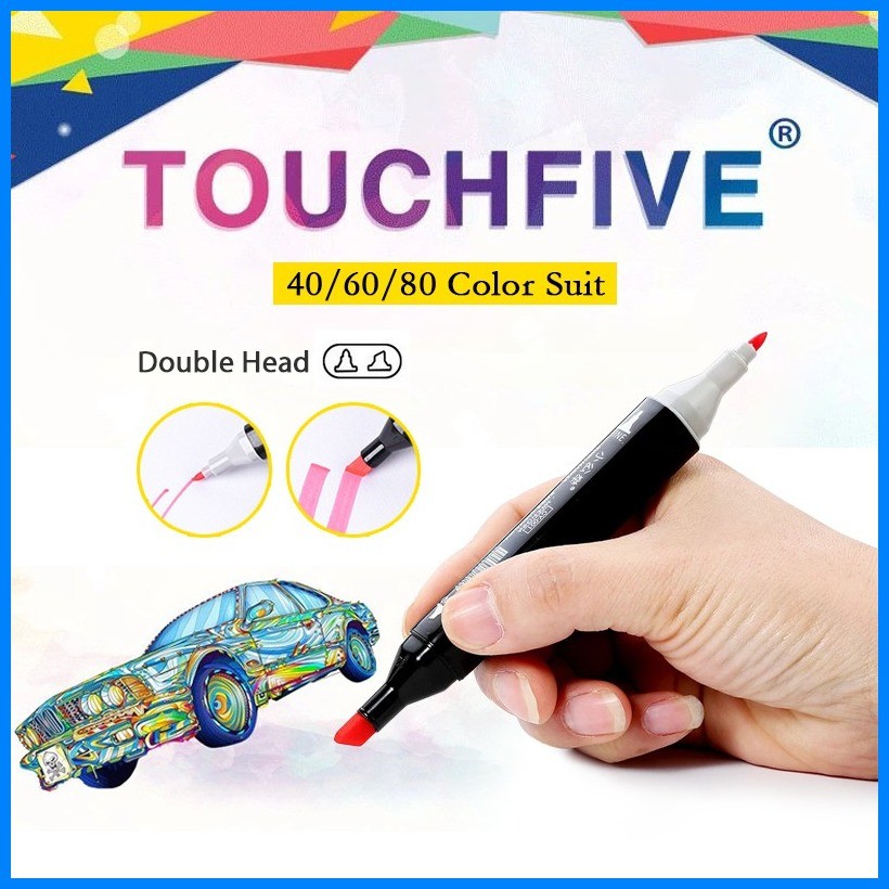 ⊕ Touchfive Markers Touch 40/60/80 Alcohol Based Markers Dual Head ...