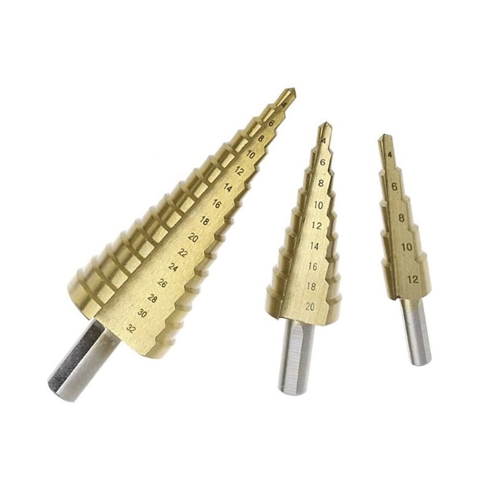 [WOES] HSS Steel Step Cone Titanium Coated Metal Drill Bit Hole Cutter