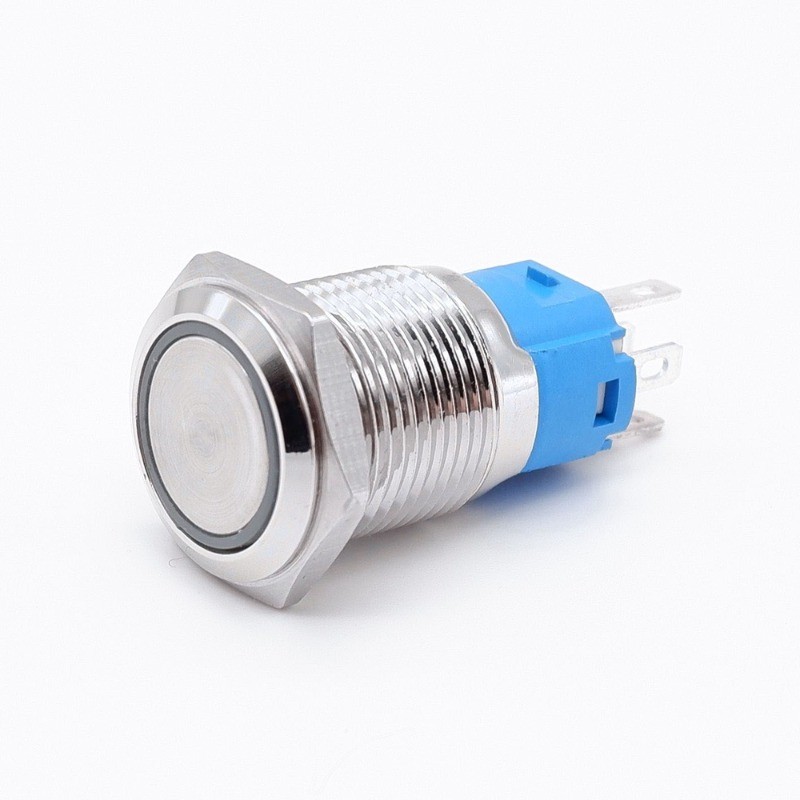 ZR For 16mm Metal Push Button Switch Led Ring Momentary Fixed Latching