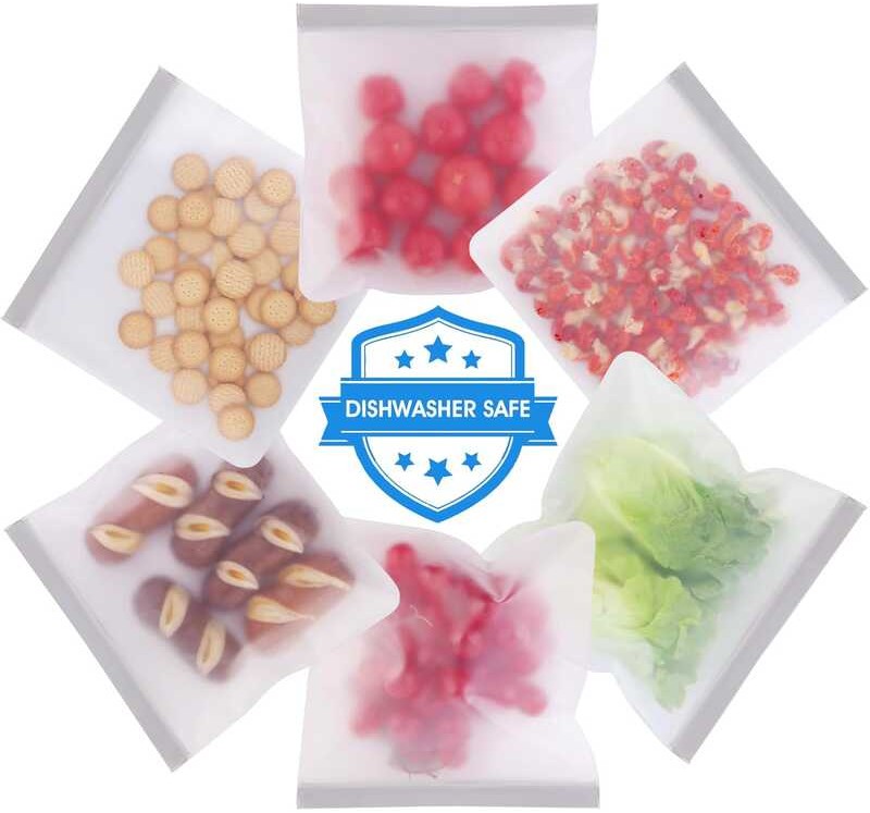 6piece reusable CIVJET gallon freezer bag, dishwasher washable