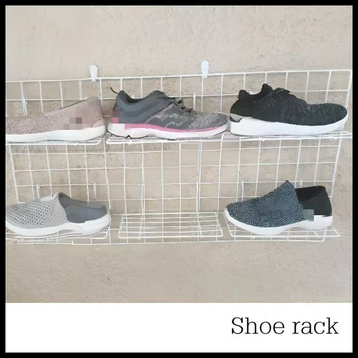 ∈ ♘ Black Flat Tray Shelf Hanging Single Shoe Rack Display Wall Rack ...