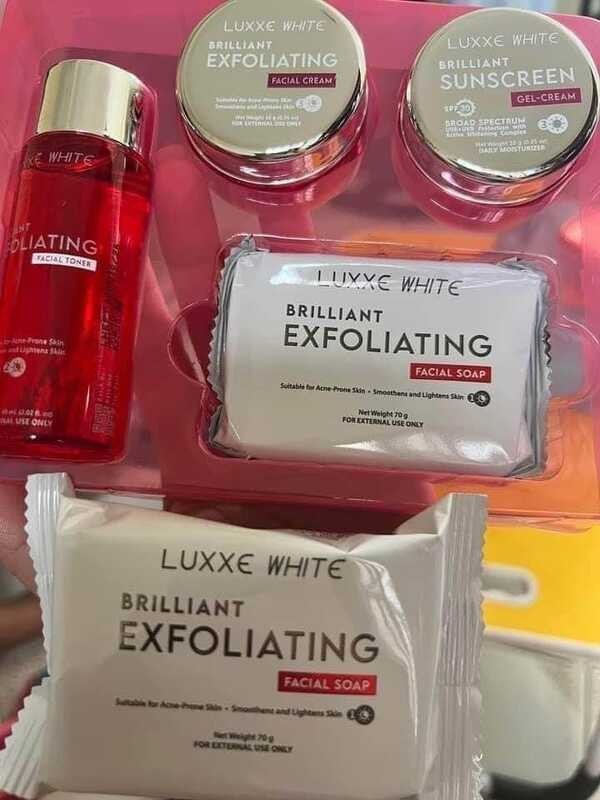 Brilliant Exfoliating Facial Set Luxxe White Glutathione Collagen ...