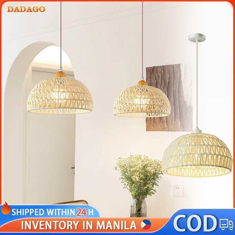 Bansang Hapon Hemp Rope Hanging Light s Woven Rattan Chandelier ...