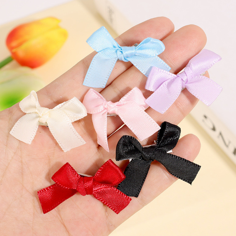 3CM 8PCS Cute Girl Colorful Silk Ribbon Bang Clip - INS Y2K Sweet Girl ...