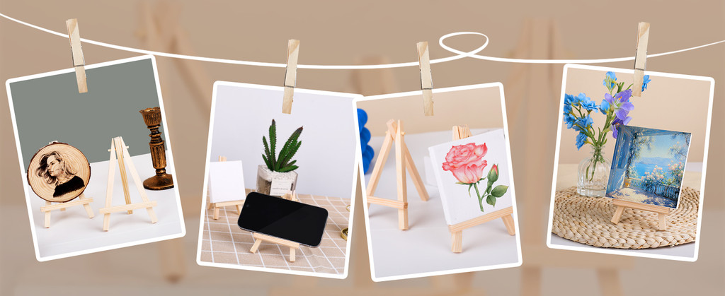 3/5/10Pcs Mini Wooden Art Display Easel / Adjustable Wedding Table Card ...