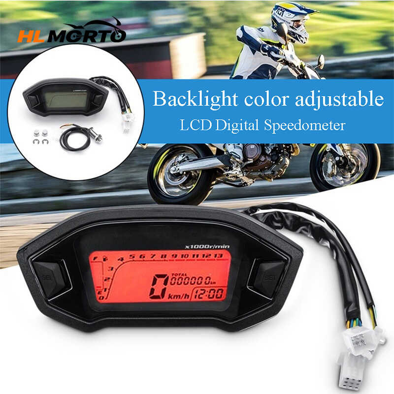Motorcycle Dashboard Odometer Code Meter Tachometer MAX 199 LCD Digital ...