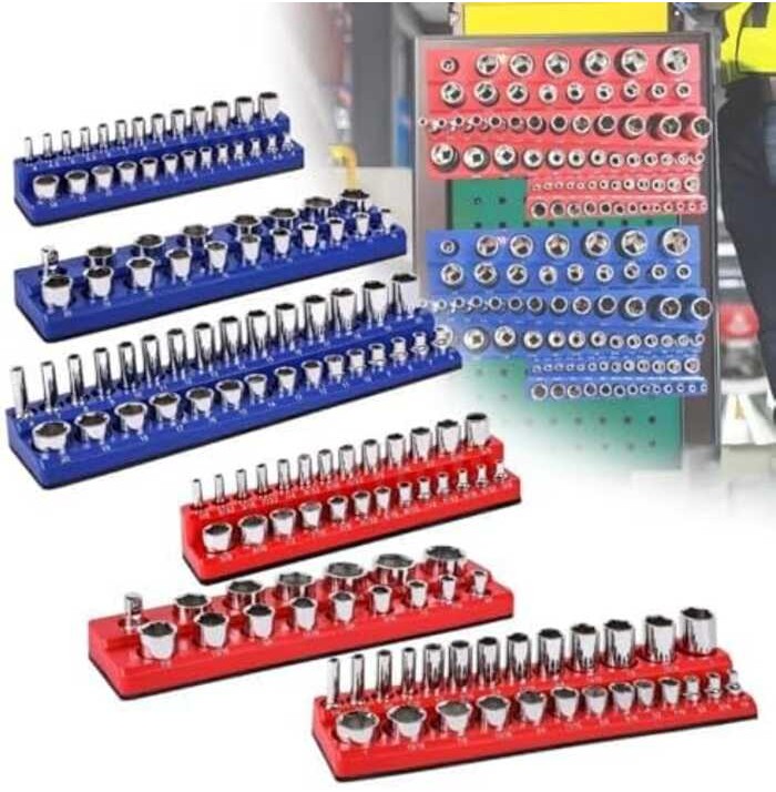 Storage Box Socket 6-piece Magnetic Socket Storage Set 1/4 inch, 3/8 ...